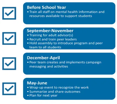 Figure 2. Connecticut Peer Support Program Components and Timeline