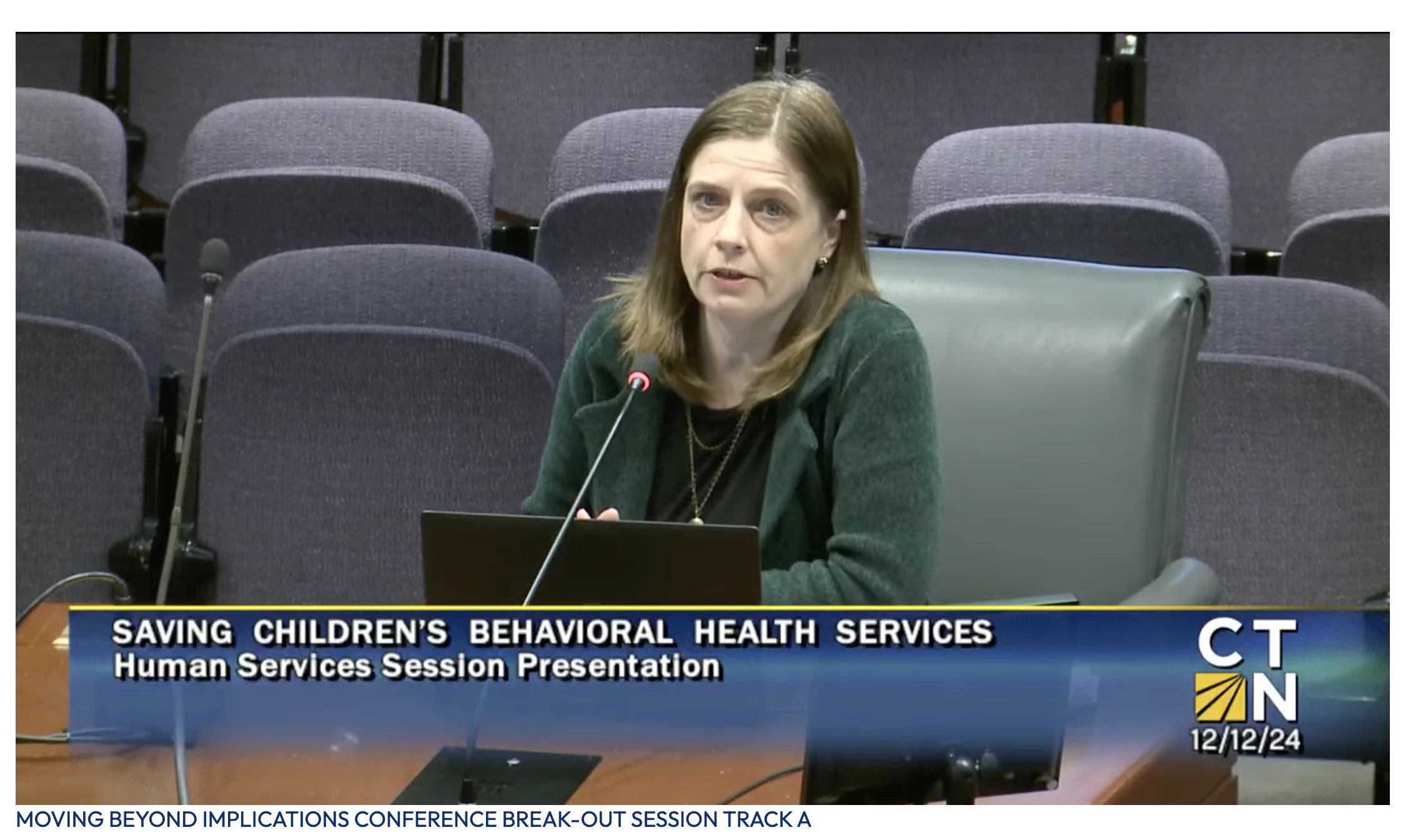 Aleece Kelly presenting at LOB in screenshot from CT-N