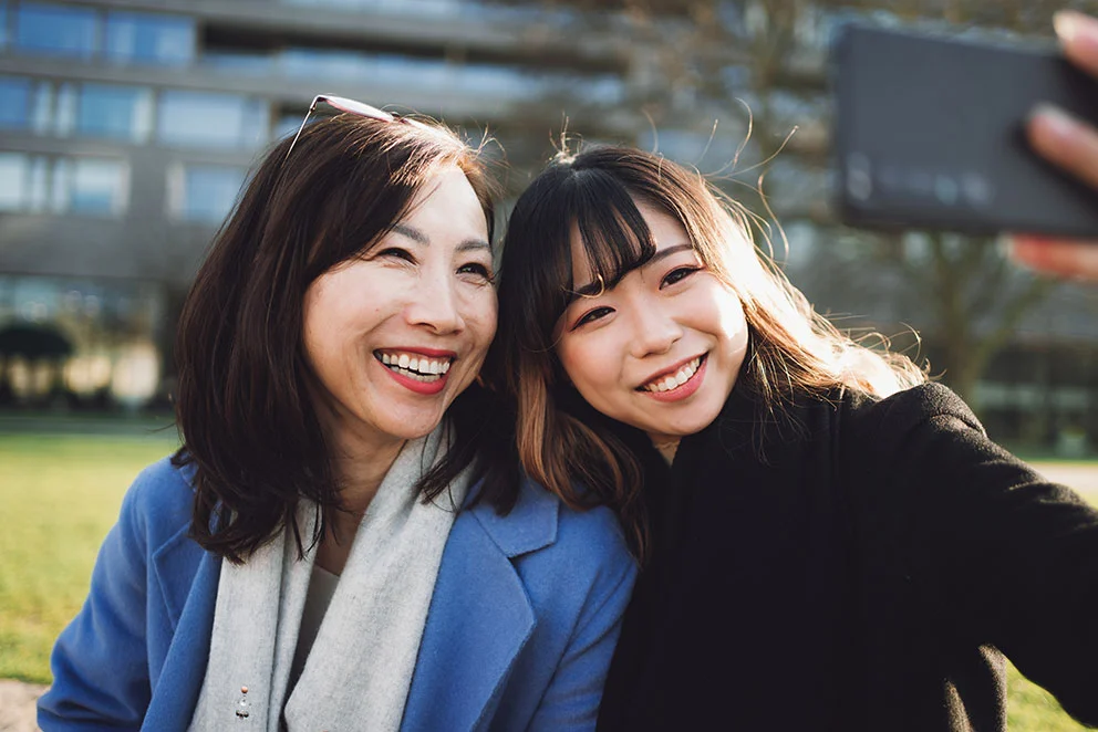 Two woman taking a selfie